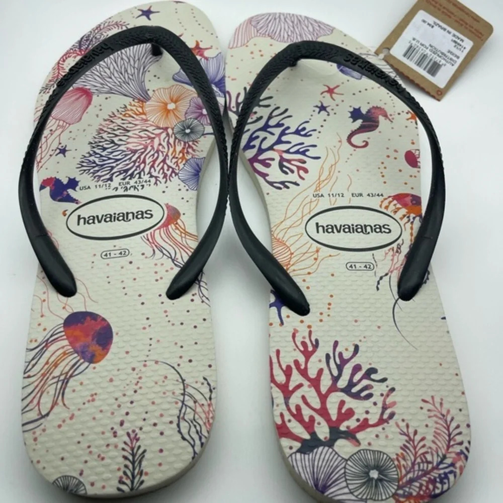 🧜‍♀️HOST PICK 🔱 Havaianas Slim Seabed Flip Flop Sandal, SAND GREY, Sz 11/12, NWT - Picture 6 of 10